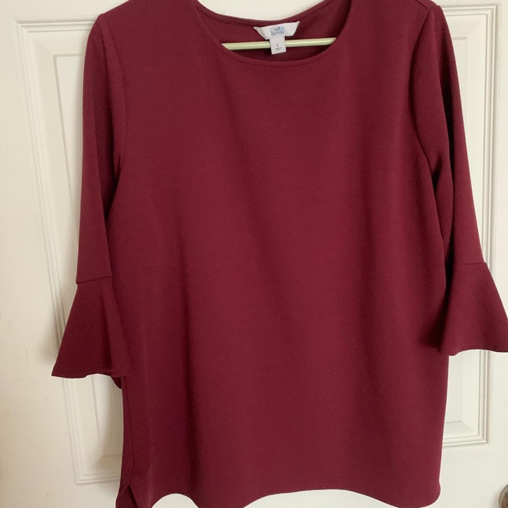 Sonoma Half Peplum Sleeve Blouse Size L